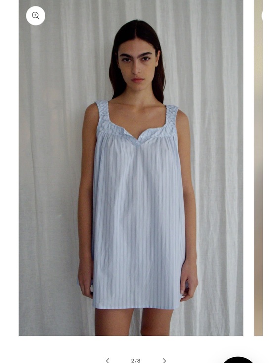 Deiji Studios Dresses & Skirts - Light Blue Pinstripe Mini Dress - Sleeveless Shift